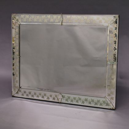 Large Rectangular Beveled Venetian Mirror