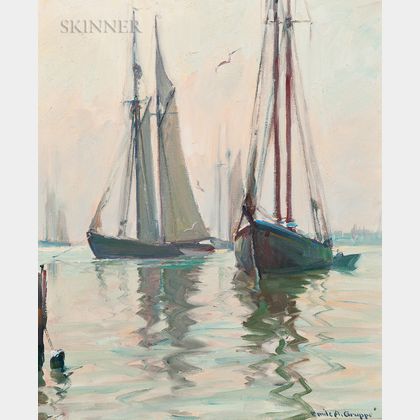 Emile Albert Gruppé (American, 1896-1978) Drying Sails