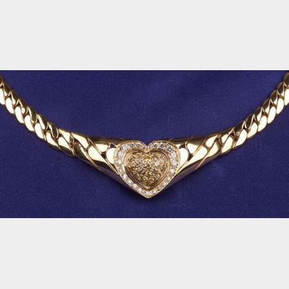 18kt Gold, Diamond and Yellow Diamond Necklace, Cartier, Paris