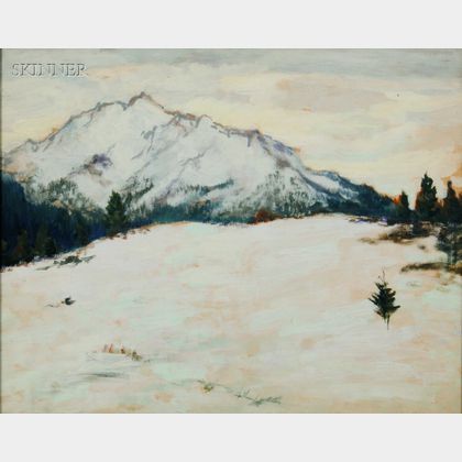 Frank Simon Herrmann (American, 1866-1942) Snow in the Mountain