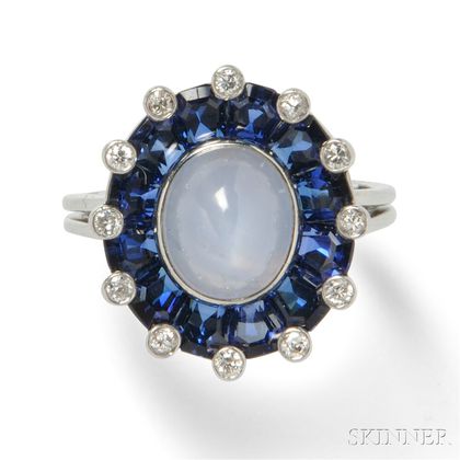 Platinum, Star Sapphire, and Diamond Ring, Oscar Heyman