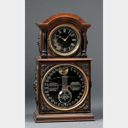 Walnut No. 3 1/2 Parlor Calendar Clock by Ithaca