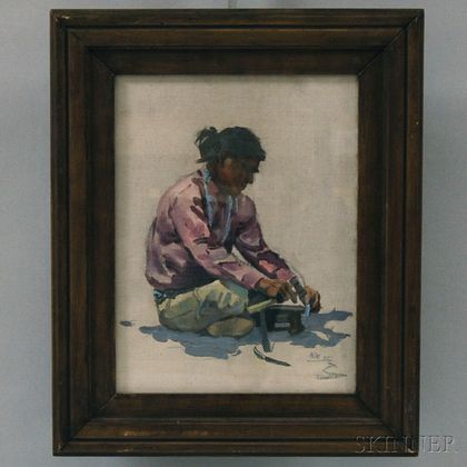 Attributed to Ralph Waldo Emerson Meyers (American, 1885-1948) Seated Navajo Man.