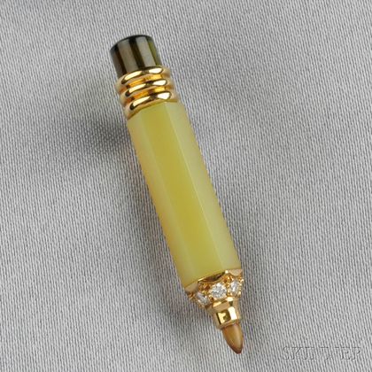 Whimsical 18kt Gold Gem-set Pencil Brooch, Chaumet