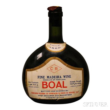 Boal Fine Madeira Wine 1860, 1 25 oz bottle 