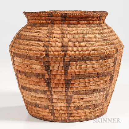 Pima Coiled Basketry Olla