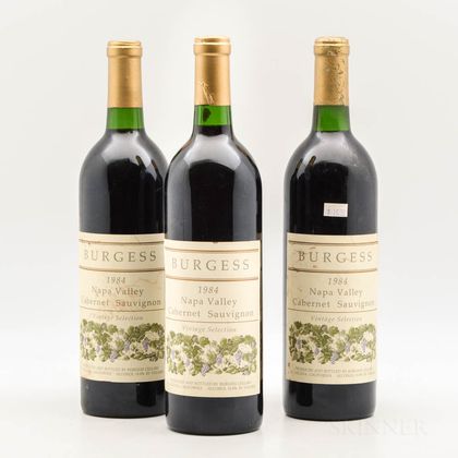 Burgess Cabernet Sauvignon Vintage Selection 1984, 3 bottles 