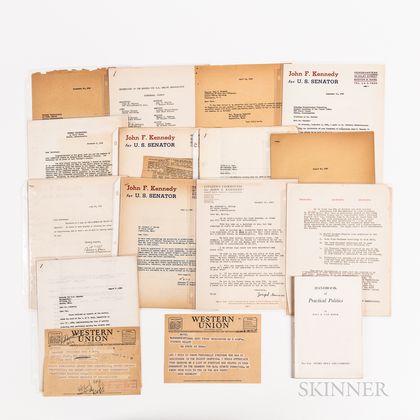 Approximately Seventy Letters, Documents, Invoices, and Receipts Related to the Organization and Activities of John F. Kennedys 1952 S 