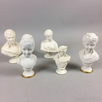 Five Small Parian Busts