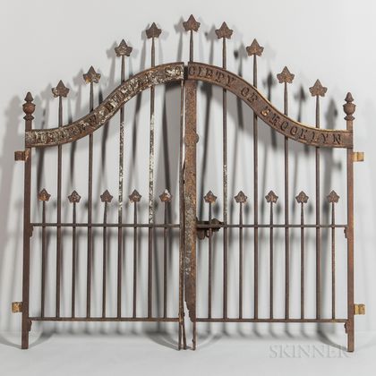 Pair of Cast Iron Gates from the "Hebrew Burial Society of Brooklyn,"