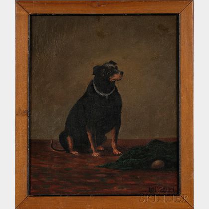 Henry W. Henley (British, fl. 1871-1895) Portrait of Charley, A Manchester Terrier