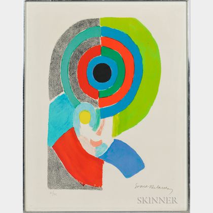 Sonia Delaunay-Terk (Ukrainian, 1885-1979) Composition with Circles in Red, Green, and Blue