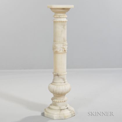 Neoclassical-style Carved Alabaster Pedestal