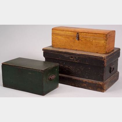 Three Wooden Storage Boxes