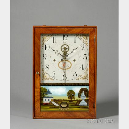 Mahogany and Cherry Outside Escapement Box Clock Attributed to Eli Terry