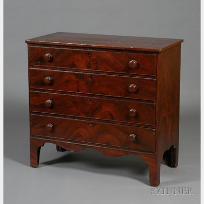Federal Pine Grain-painted Chest of Four Drawers