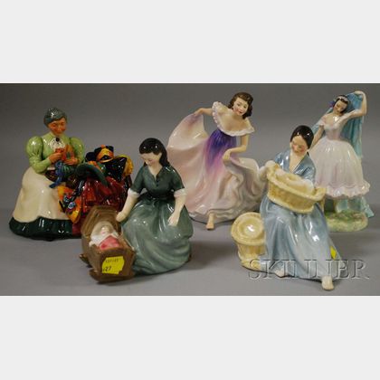 Five Royal Doulton Porcelain Figural Groups