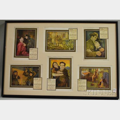 Three Framed Show Business Autographs and a Framed Set of Six Reproduction She Goes To War Lobby Cards