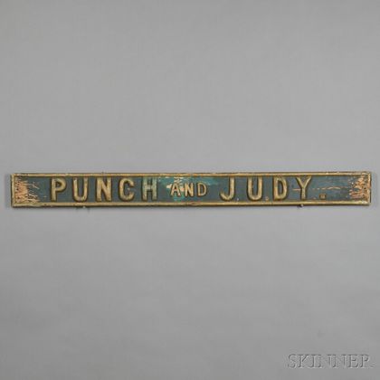 Painted "Punch and Judy" Sign