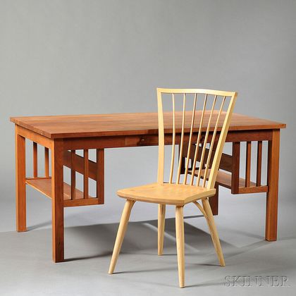 Thomas Moser New Century Desk and Catena Side Chair 