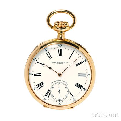 Patek Philippe "Chronometro Gondolo" 18kt Gold Open Face Watch