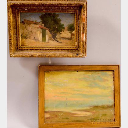 Two Framed Oil Paintings: Frederick Porter Vinton (American, 1846-1911),Spanish Village