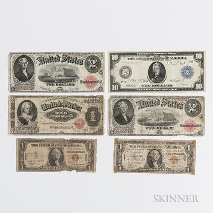 Six Pieces of American Paper Money