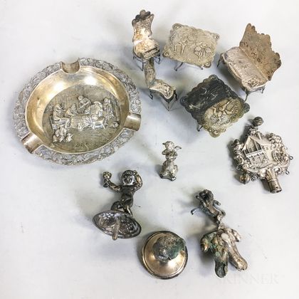 Group of Dutch Figural Silver Pieces