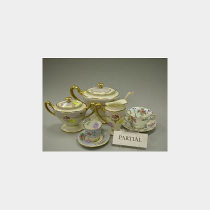 Thirty-two Pieces of English and Lenox Porcelain Tea and Demitasse Sets. 