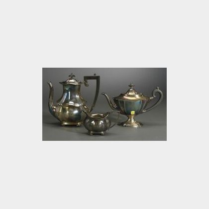 Assembled Silver Plate Three Piece Tea and Coffee Service