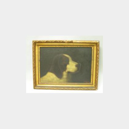Framed Oil Dog Portrait