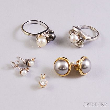 Small Group of Pearl and Diamond Jewelry