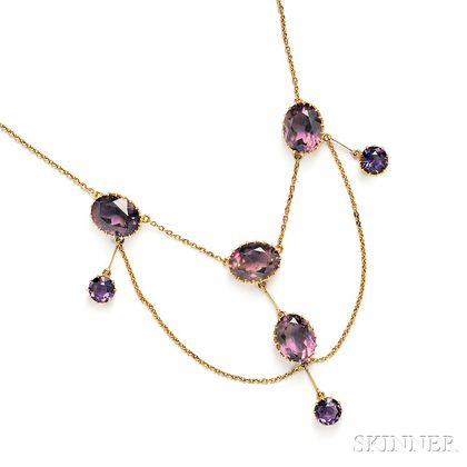 Antique Gold and Amethyst Necklace