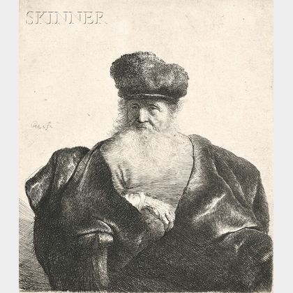 Rembrandt van Rijn (Dutch, 1606-1669) Old Man with Beard, Fur Cap, and Velvet Cloak