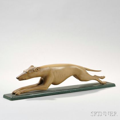 Carved and Painted Greyhound Figure