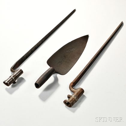 Two Socket Bayonets and a Trowel Bayonet