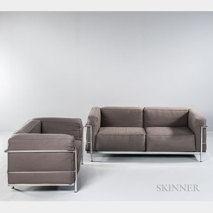 Le Corbusier LC3-style Sofa and Chaise 