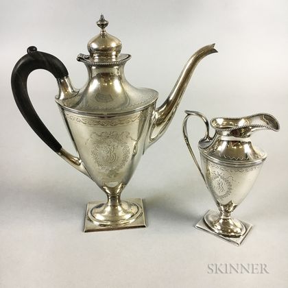 Gorham Sterling Silver Coffeepot and Creamer