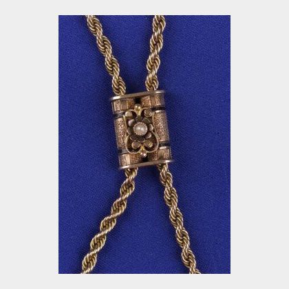 Antique 14kt Gold Slide Necklace