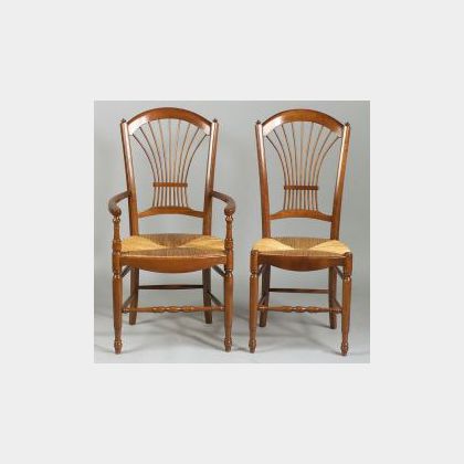 Set of Six French Provincial Style Dining Chairs