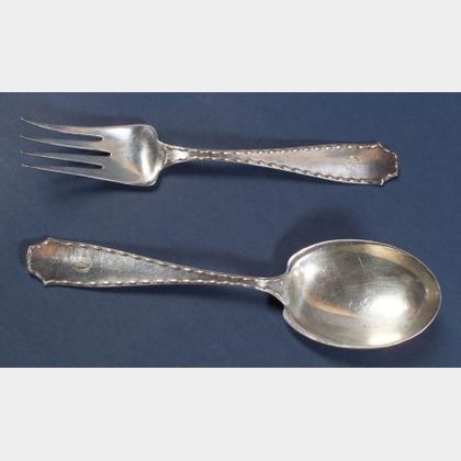 Tiffany & Co. Sterling "Marquise" Serving Fork and Spoon