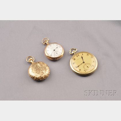 14kt Gold Open Face Pocket Watch, Hodson Kennard & Co., International Watch Co.
