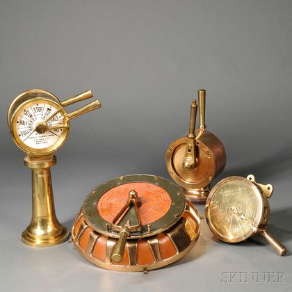 Four Brass Ship's Telegraphs
