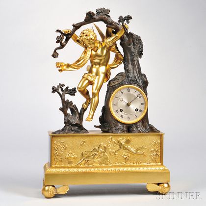 LeRoy Gilt Figural Mantel Clock