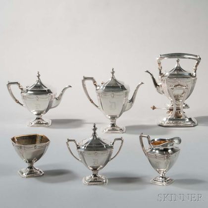 Six-piece Frank Smith Sterling Silver Tea and Coffee Service