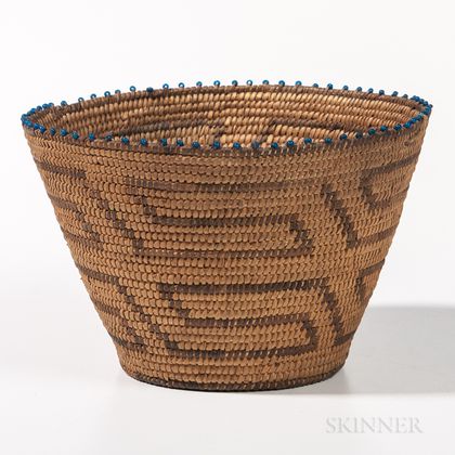 Southwest Polychrome Basket with Beads