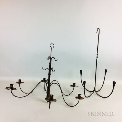Two Wrought Iron Chandeliers