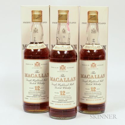 Macallan 12 Years Old, 3 750ml bottles (oc) 