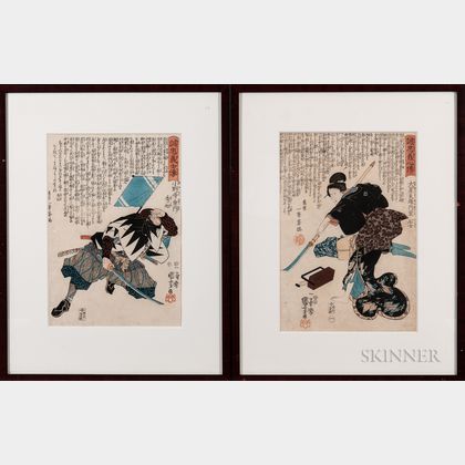 Utagawa Kuniyoshi (1798-1861),Two Woodblock Prints