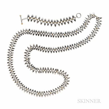 Gurhan Sterling Silver "Sunflower" Necklace and Bracelet